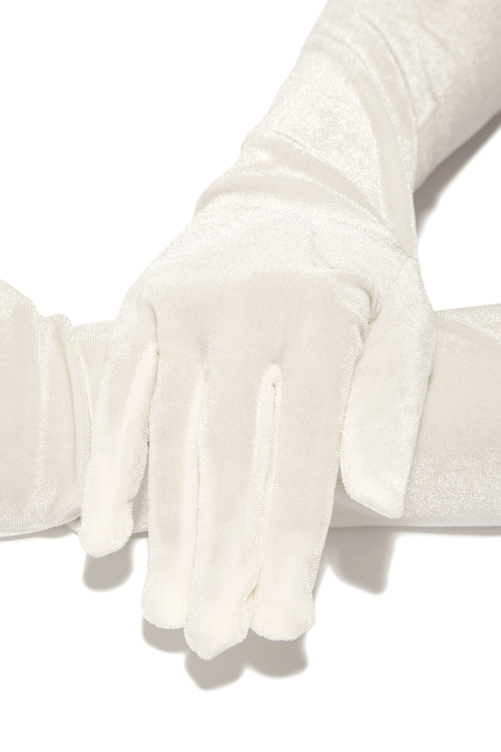 So Tempting Faux Velvet Gloves - White