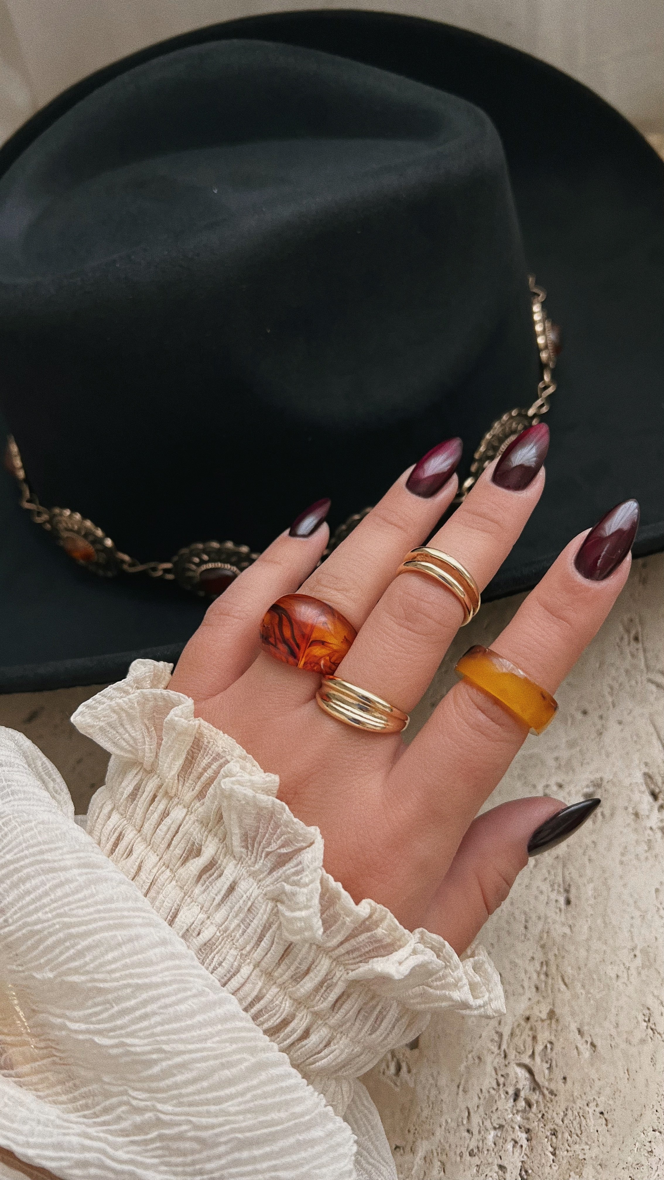 Sienna Four Piece Ring Set - Gold