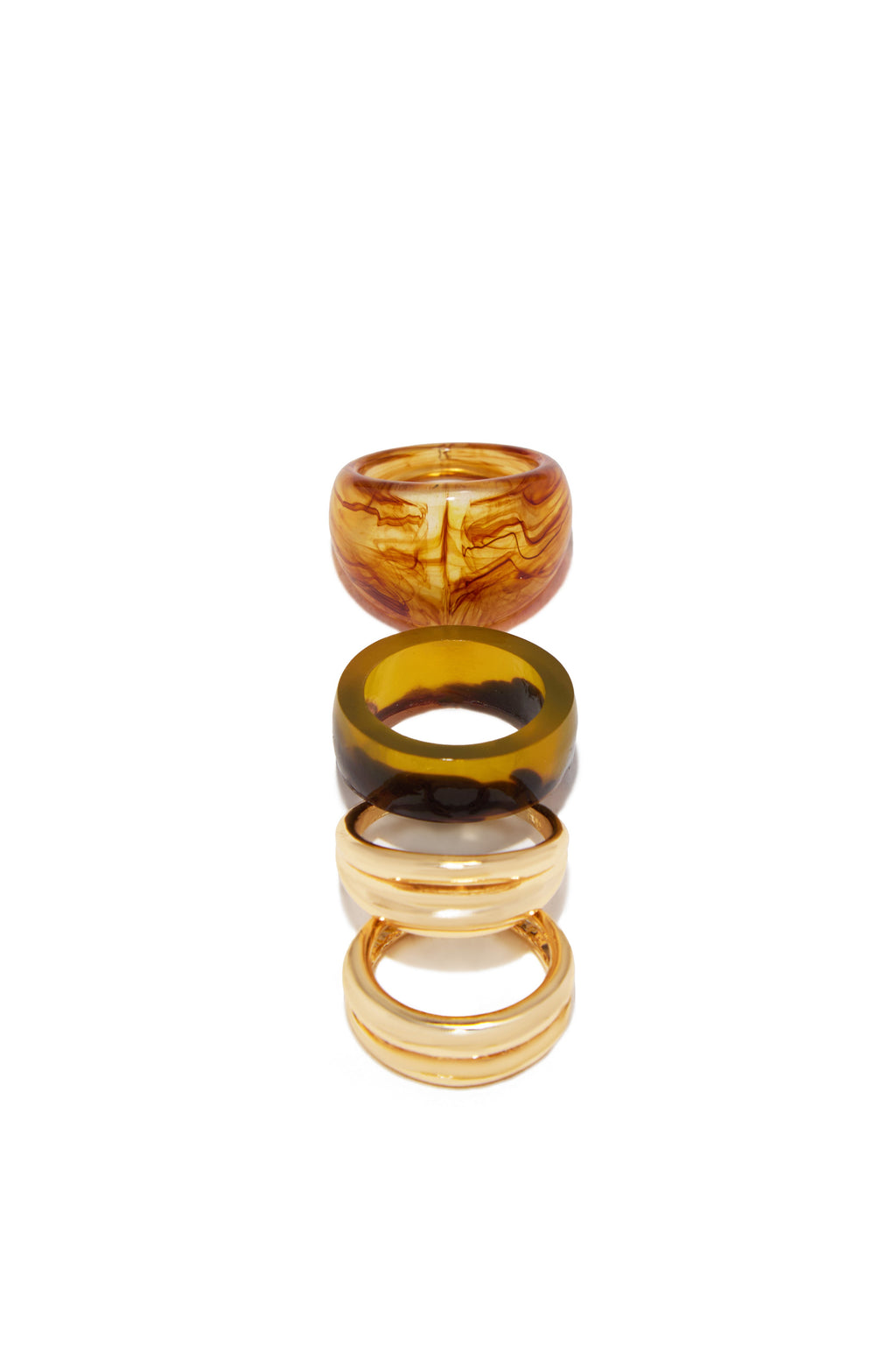 Sienna Four Piece Ring Set - Gold