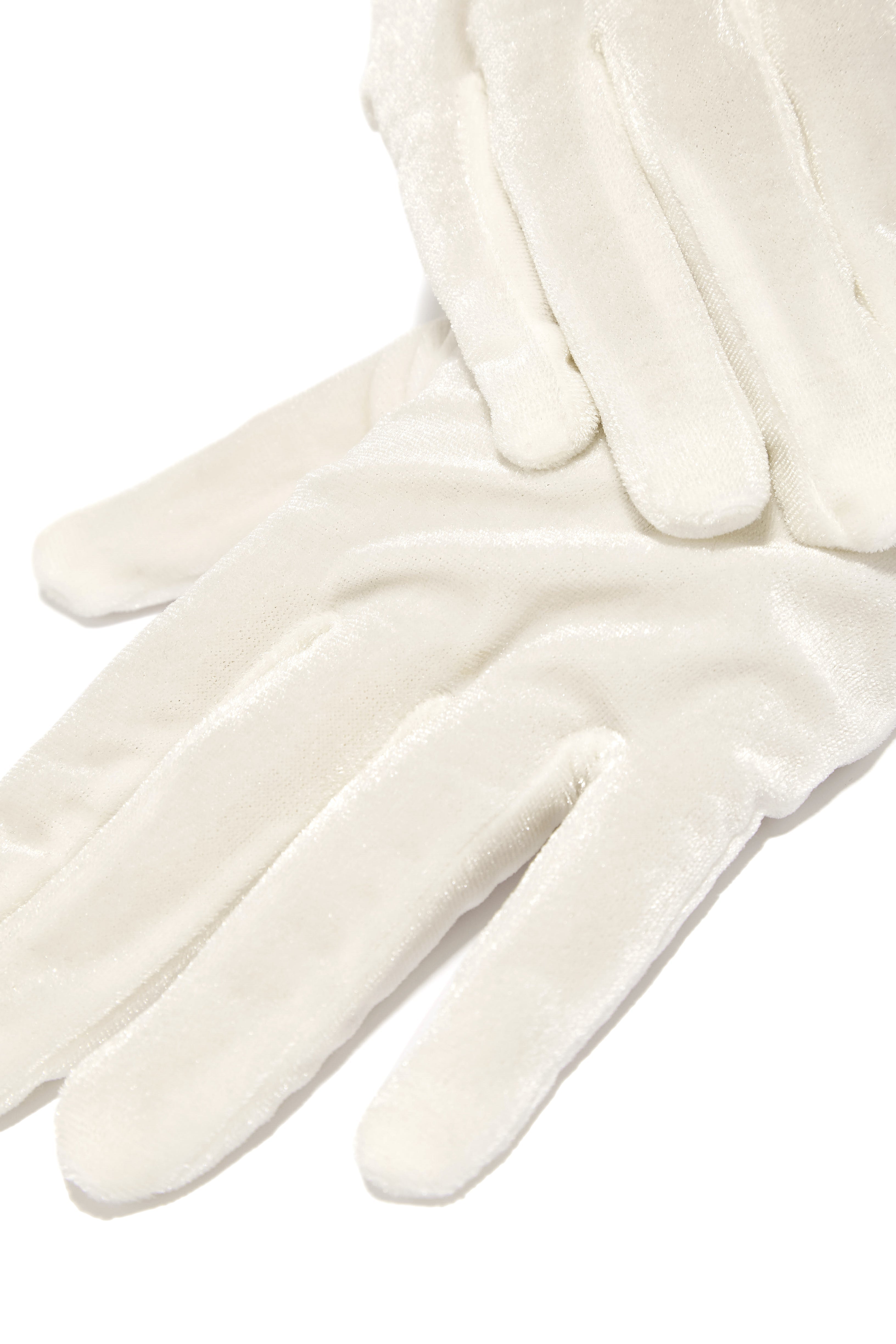 So Tempting Faux Velvet Gloves - White